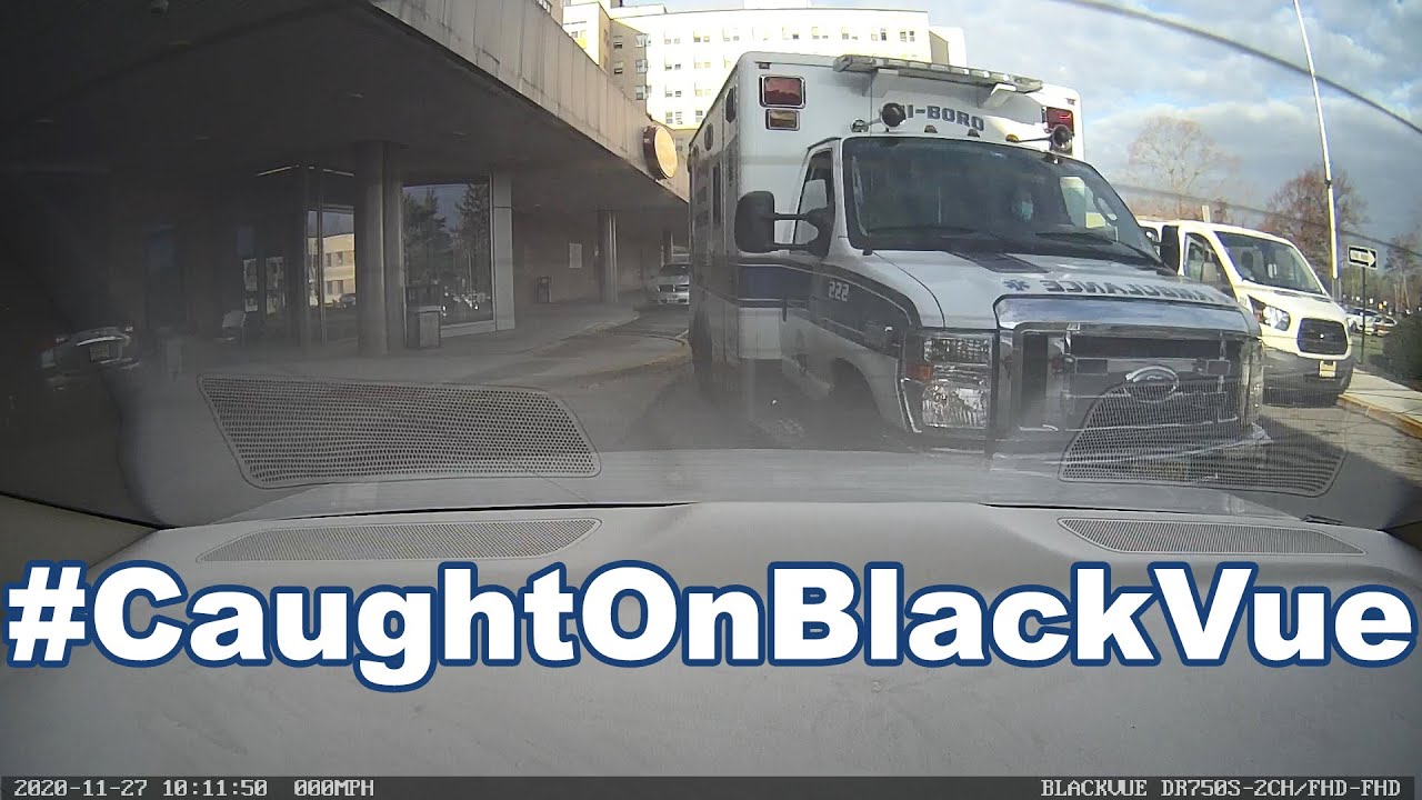 Ambulance Hits Parked Car #CaughtOnBlackVue