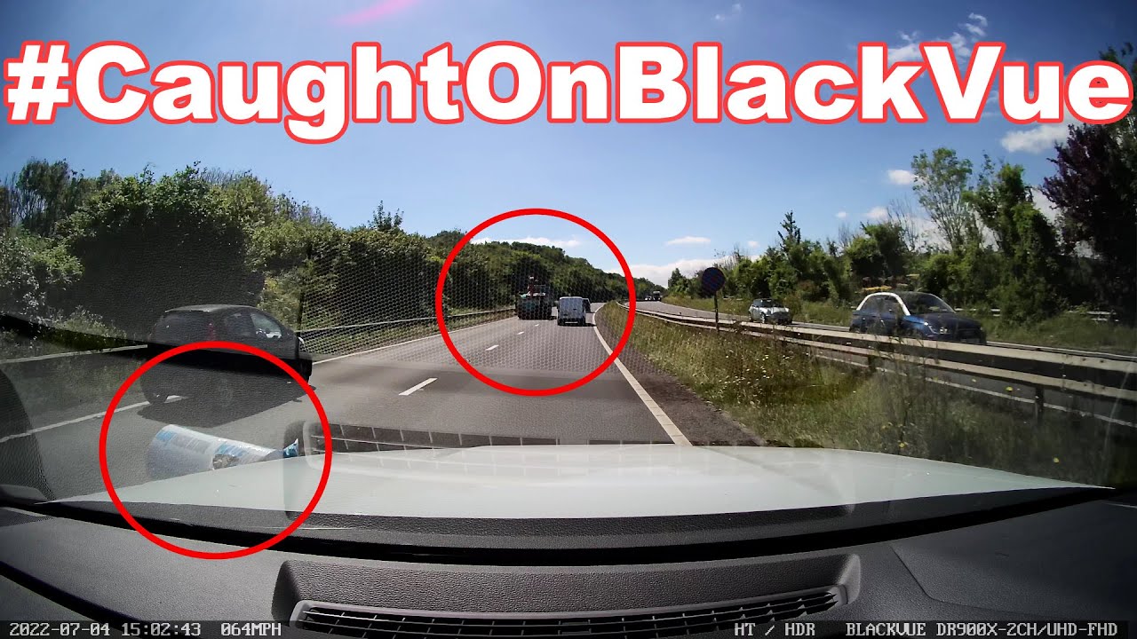 Close Call With… A Roll Of Insulation On A Highway? #CaughtOnBlackVue