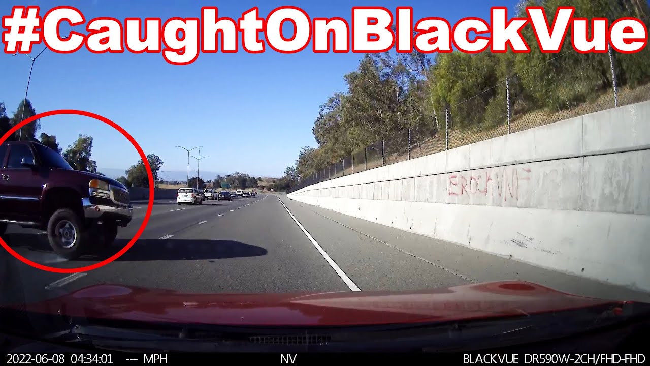 Crazy Swerve Causes A Dangerous Near Miss On Highway #CaughtOnBlackVue