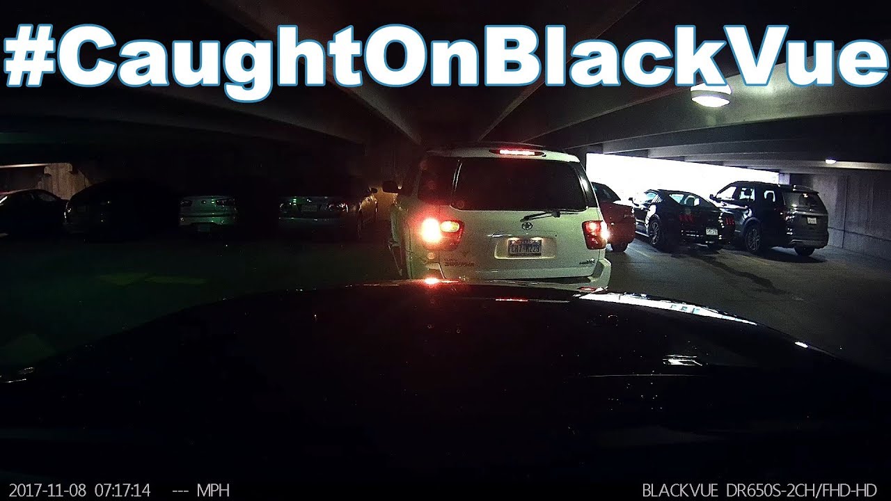 Underground Parking Garage Hit & Run #CaughtOnBlackVue